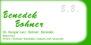 benedek bohner business card